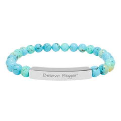 Natural Stone Stretch Bar Believe Bigger Bracelet