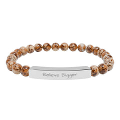 Natural Stone Stretch Bar Believe Bigger Bracelet
