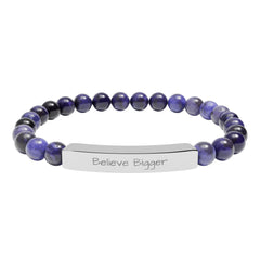 Natural Stone Stretch Bar Believe Bigger Bracelet