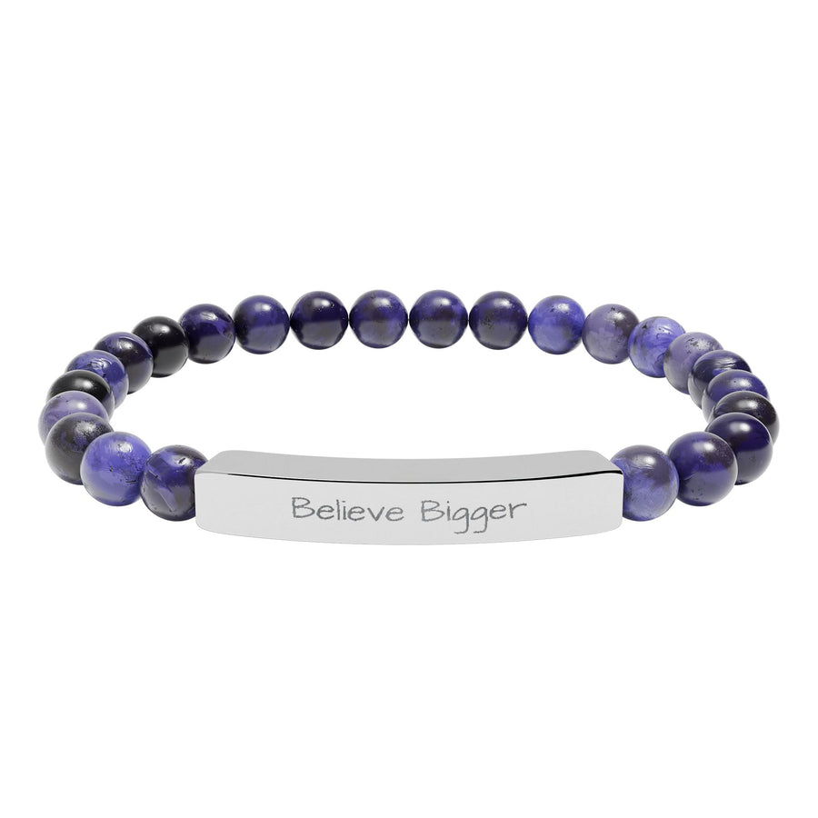 Natural Stone Stretch Bar Believe Bigger Bracelet