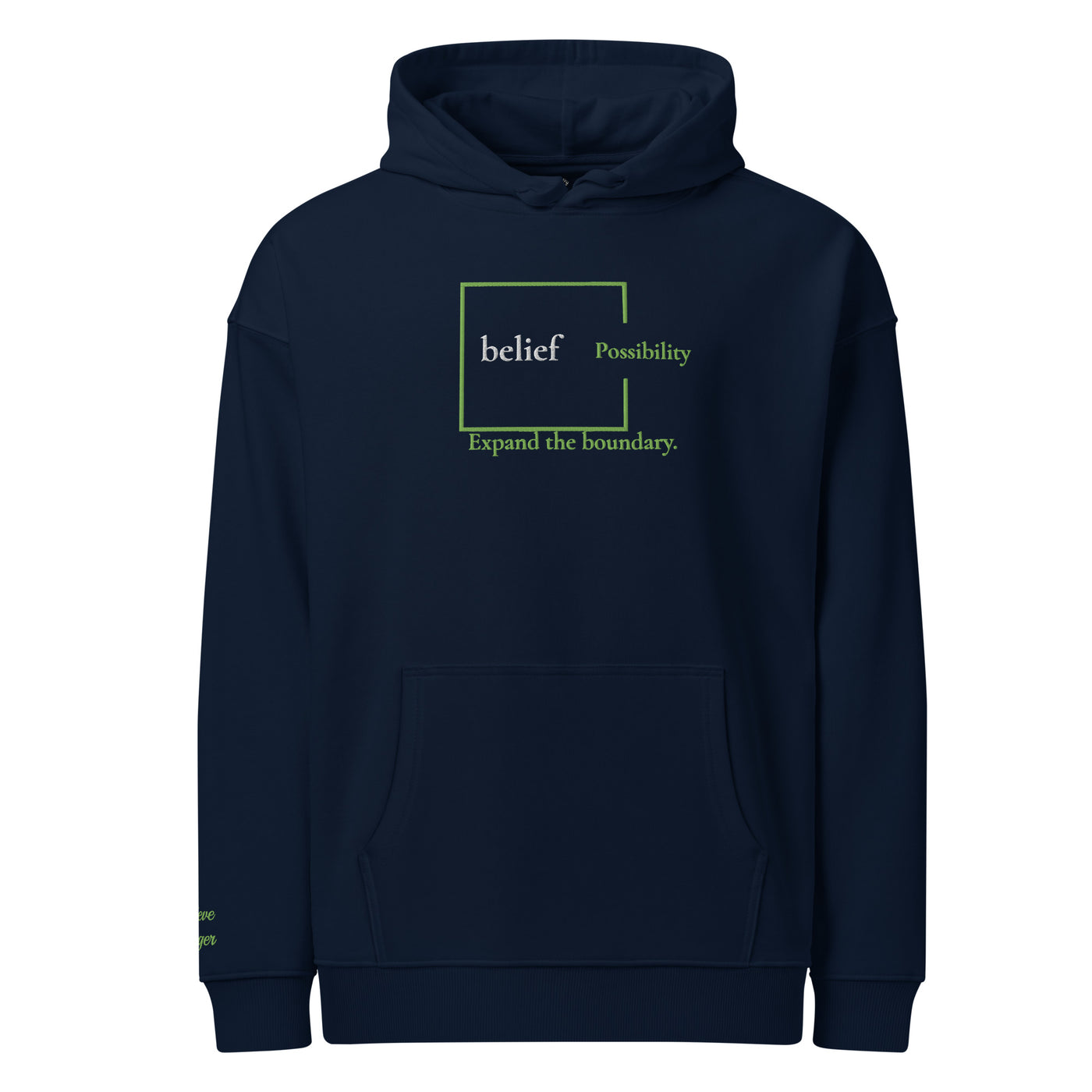 Signature Fully embroidered Belief and Possibility Hoodie