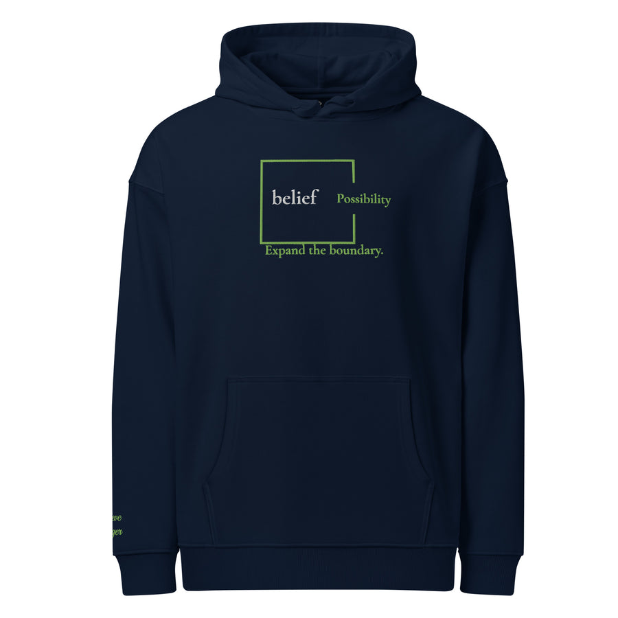 Signature Fully embroidered Belief and Possibility Hoodie