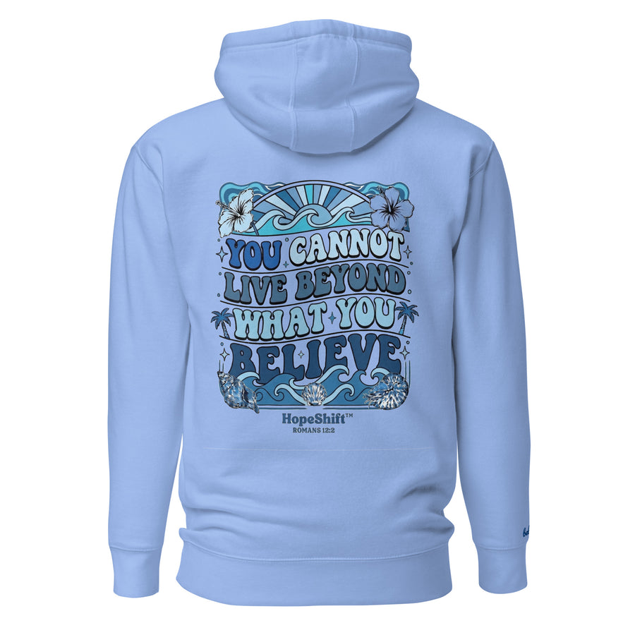 Statement Live What You Believe Hoodie (blue on blue)