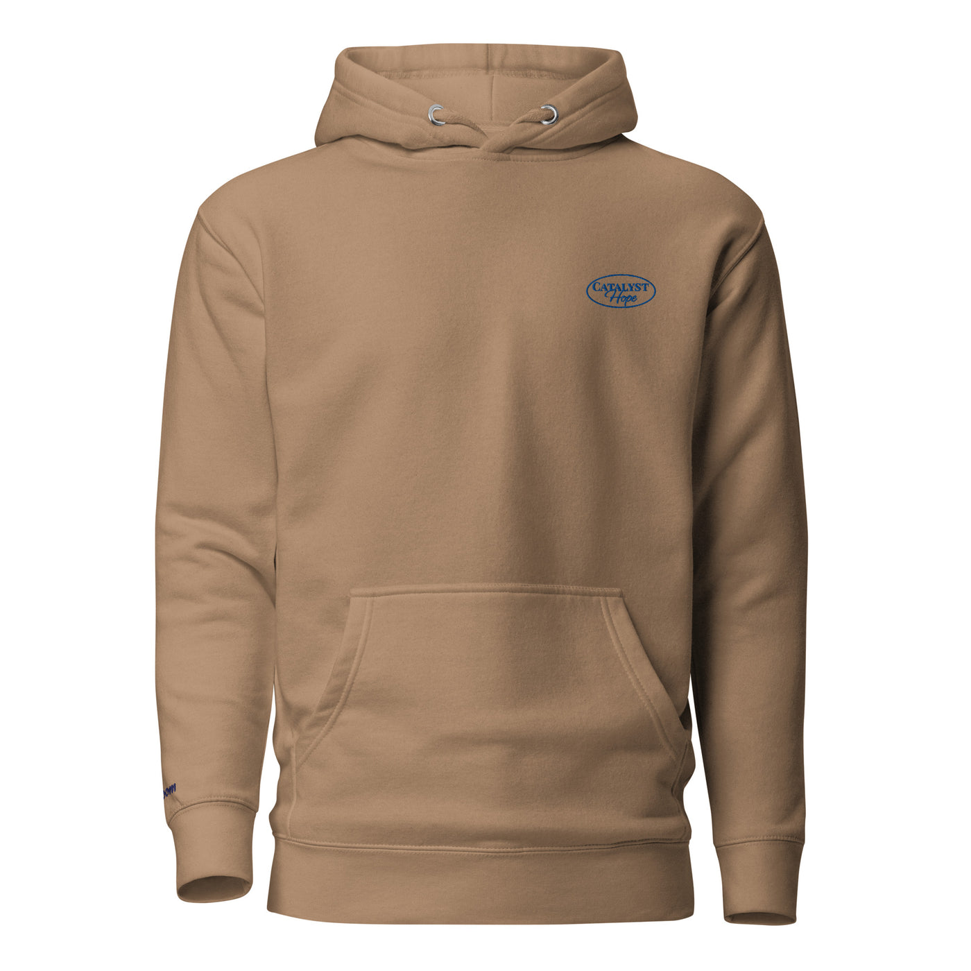 Statement Bloom Hoodie (Navy Embroidery)
