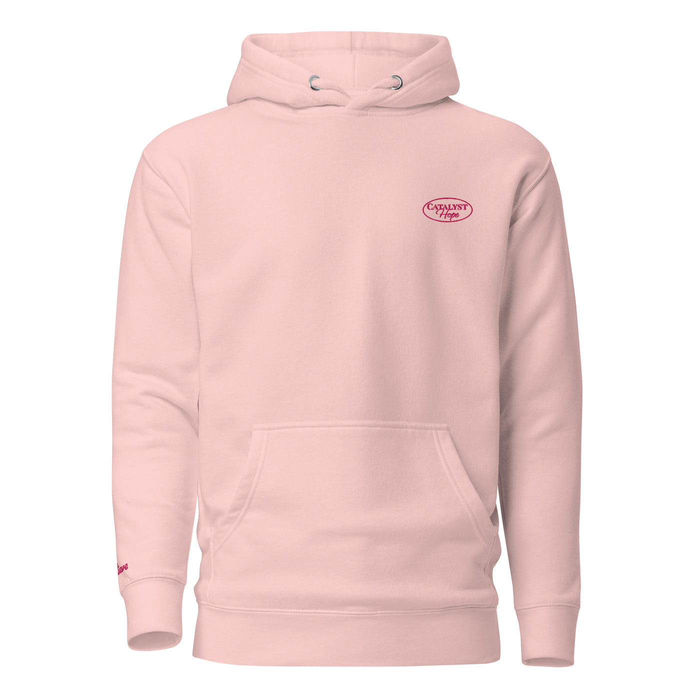Statement Live What You Believe Hoodie (pink embroidery)