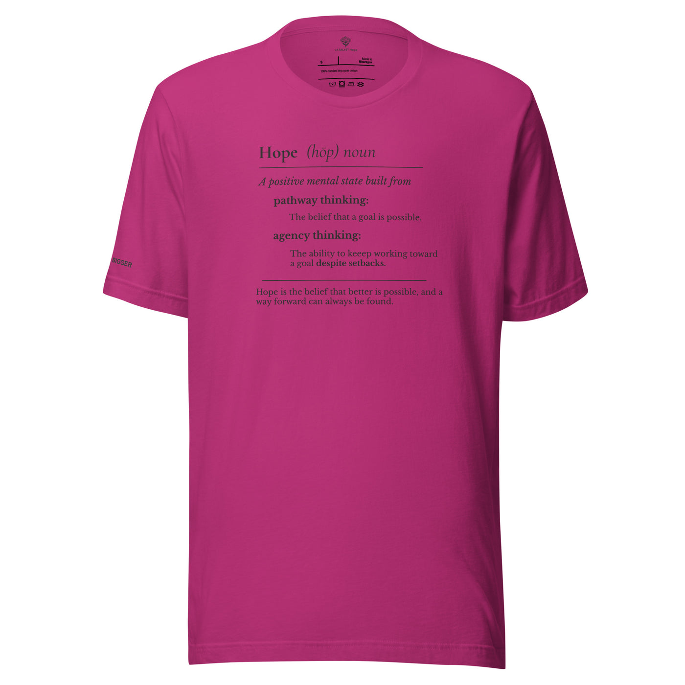 Hope Definition Unisex Tee in Charcoal