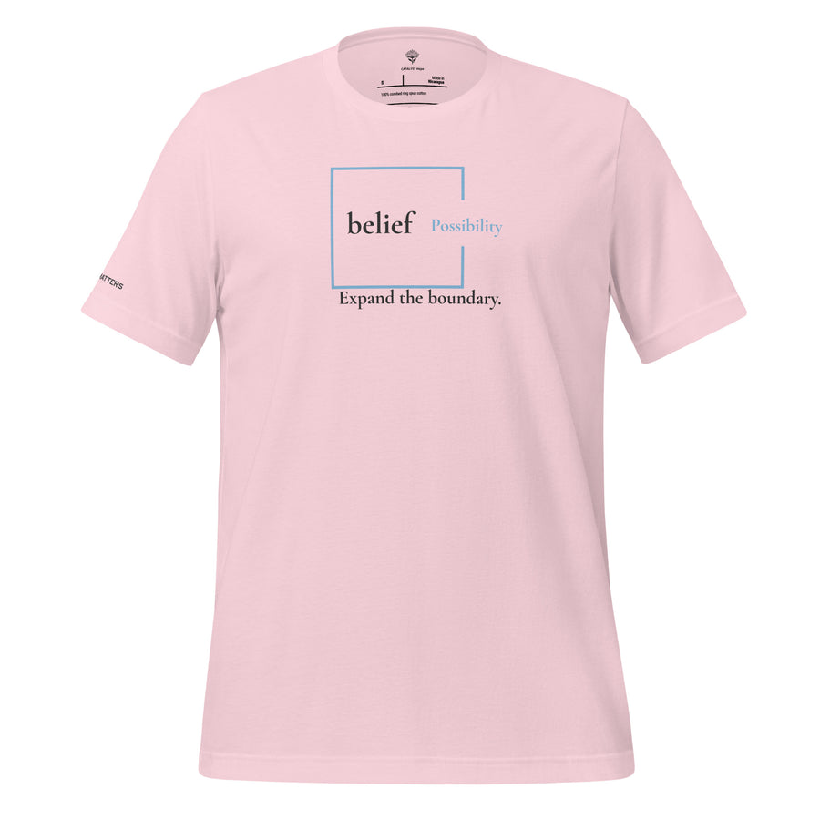Belief and Possibility Unisex Tee in Blue