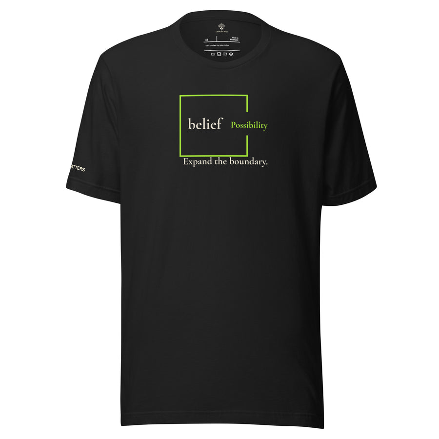 Belief and Possibility Unisex Tee in Lime