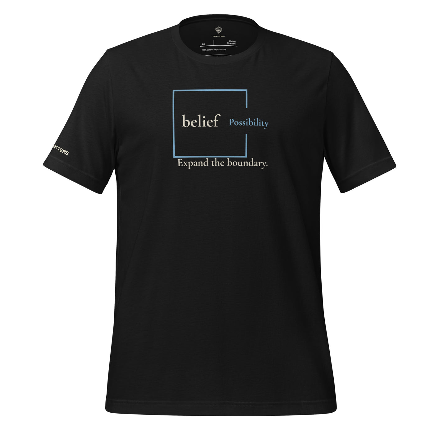 Belief and Possibility Unisex Tee in Blue
