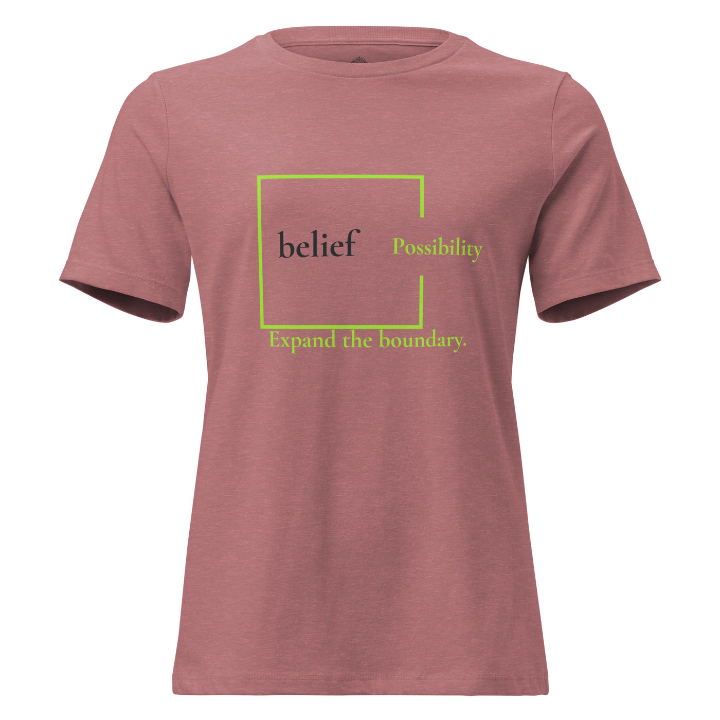 Belief and Possibility Charcoal and Lime Women's Cut Tee