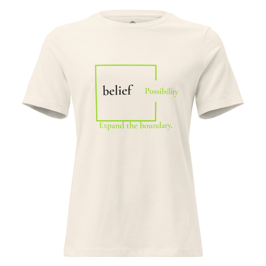 Belief and Possibility Charcoal and Lime Women's Cut Tee