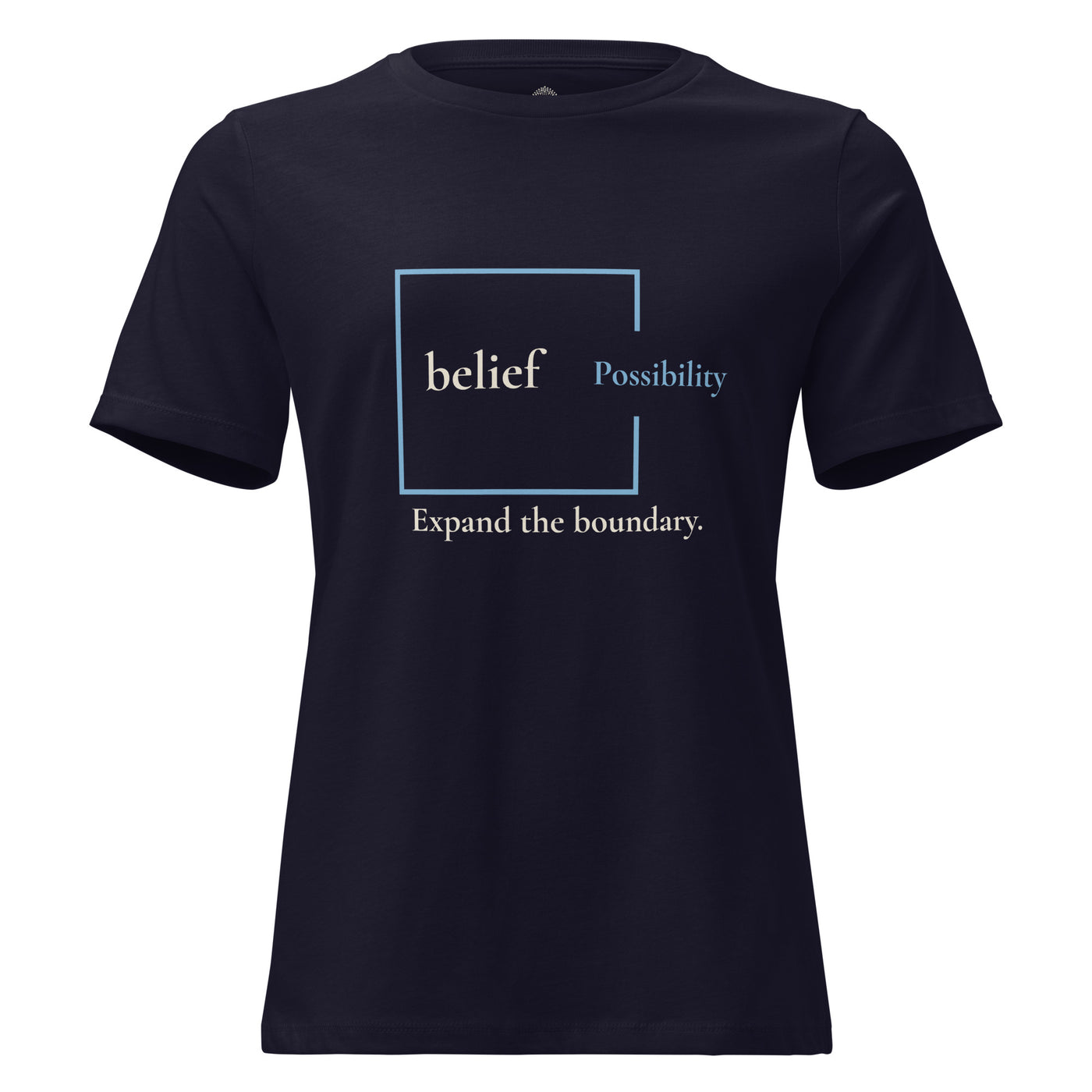 Belief and Possibility Blue and Bone Women's Cut Tee