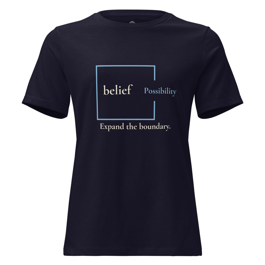 Belief and Possibility Blue and Bone Women's Cut Tee