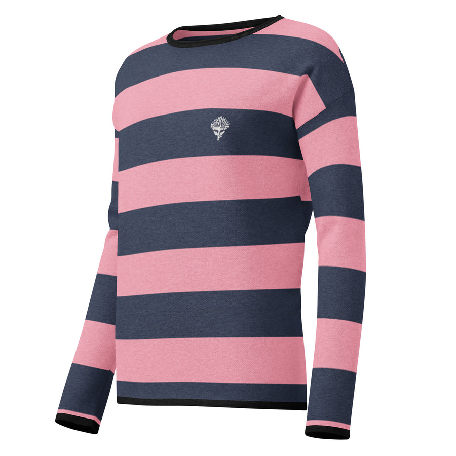 Statement Pink and Navy Women's Sweater